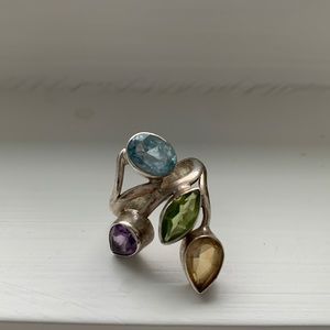 Sterling silver ring with semi-precious gem stone,